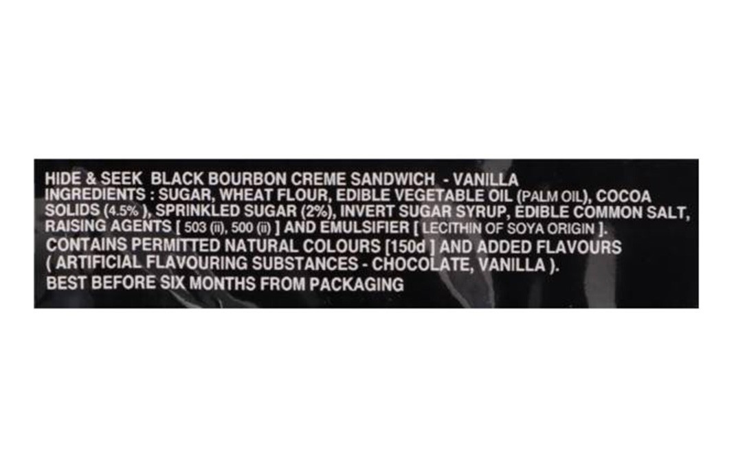 Parle Platina Black Bourbon Vanilla Creme Sandwich   Pack  100 grams